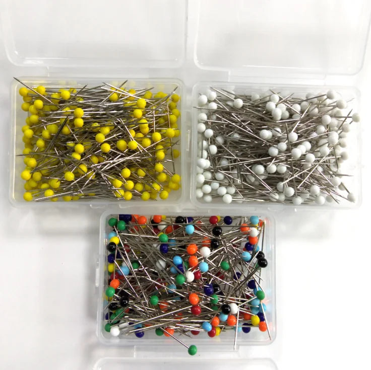 4x38mm 250Pcs Packed Glass Head Pins Fixed Round Head Sewing Pins for Dressmaker and Hand Knitting