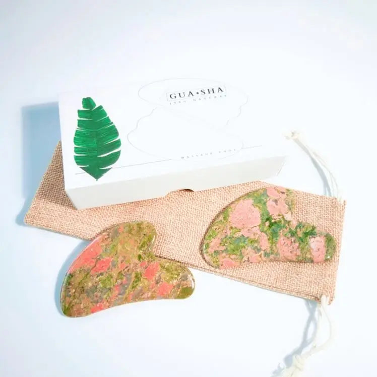 2026 Facial Massage Scraping Jade Gua Sha unakite Custom Gua Sha Tool