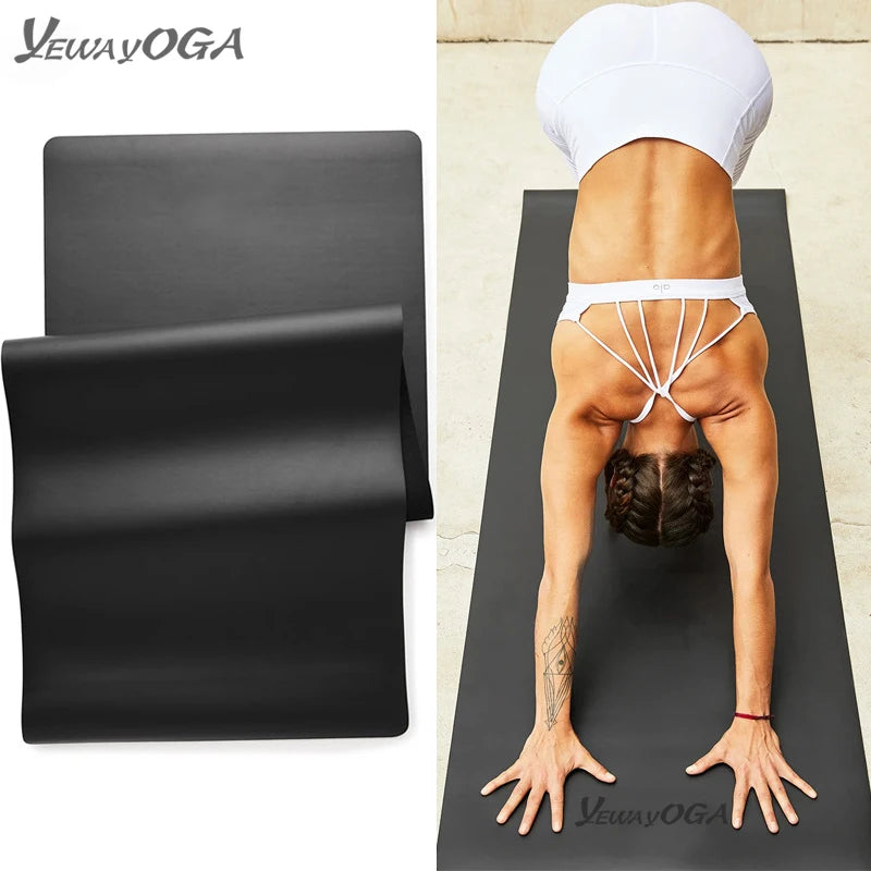 Best Selling Yewayoga Pu Natural Rubber Yoga Mat Non-slip Eco-friendly 5mm Black with Custom Logo for Yoga & Pilates