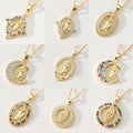 24K Gold Plated Iced Jewelry Jesus Religious Virgin Mary Pendant for Making