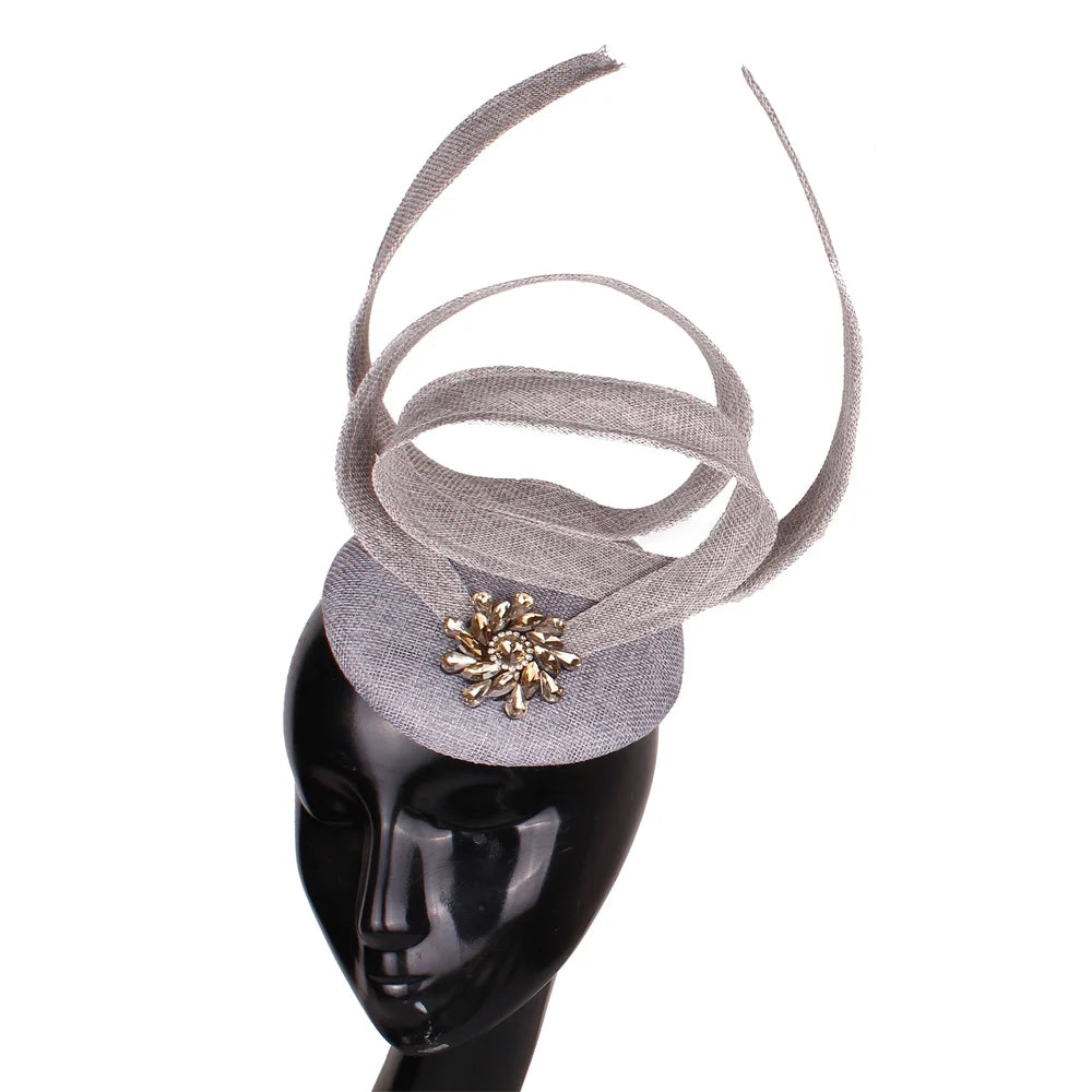 New Design Bridal Wedding Vintage Derby Church Kentucky Ascot Headband Fascinator Sinamay Hat Band Women