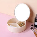 Makeup Organizer Storage Box Desktop Makeup Mirror with Organizer Storage Box With Mirror