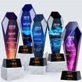 Guangzhou Wholesale K9 Blank Crystal Diamond Trophy Custom Crystal Awards Laser 3d logo Crystal Glass Award Trophy