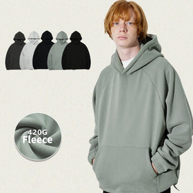 Xinglan 420G Polar Fleece Streetwear Pullover Oversized Custom Heavyweight Puff Printing Hoodies Men