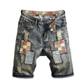 OEM Custom Men's Jeans Ripped Destroyed Men Hole Denim Shorts Blue Male Hip Hop Fashion Jeans