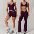 Sportswear Manufacturers Crossover High Waist Flared Women Backless Skinny Nude Yoga Suit Running Fitness Yoga Clothing