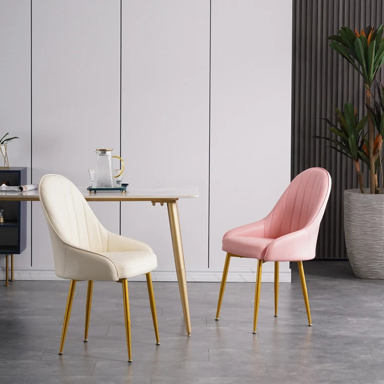 Light Luxury Design Restaurant Modern Fabric Dinning Pink Accent Dining Velvet Chair Quantity Top Metal Lead Packing Room Chairs