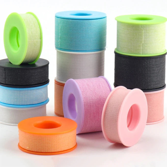 Colorful Silicone Lash Tape Breathable Micropore PE Non Woven Fabric Eyelash Tape Pink Black Silicone PE Lash Tape