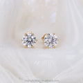 Starsgem Women's Fine Jewelry 18K/14k Solid Gold 1ct/2ct DEF VVS Moissanite Stud Earrings