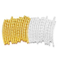 100pcs/bag 25-30 mm Stripe Copper Curve Tube Spacer Beads Connectors for DIY Jewelry Making Bracelet Necklace Accessories V159