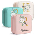 Custom Logo Handmade Trinket Small Travel Jewelry Box Square Pu Leather Necklace Earring Ring Jewellery Organizer Gift Case