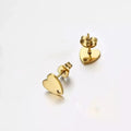 Wholesale Bulk High Polished Gold Stainless Steel Fashion Heart Charm Stud Earrings DIY Jewelry Findings