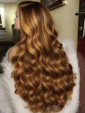 Highlight Piano Color P4/27# Double Drawn Wholesale Raw Original Brazilian Human Hair Original Human Hair Wig in Stock