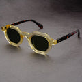 Hot Selling Street Shot Leopard Literary Vintage Sunglasses Uv400 Fashion Trend Small Frame Polygon Rivet Sunglasses Custom Logo
