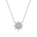 Moissanite Necklace 925 Sterling Silver Snowflake SunFlower Moissanite Clavicle Pendant Necklace