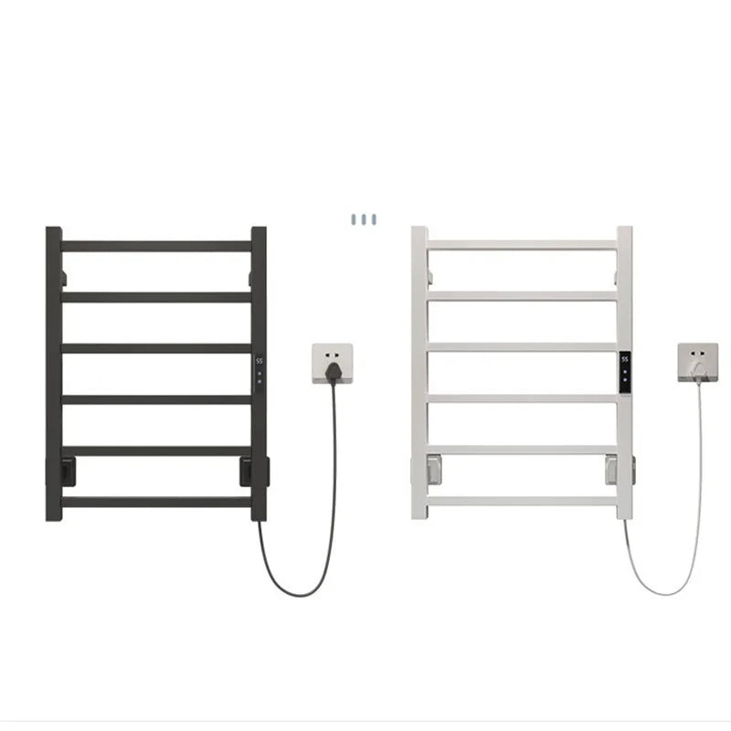 Electric Heated Towel Rack with Temperature & Time Control Stainless Steel Wall Mounted for Hotel Use Smart Home Chrome Finish