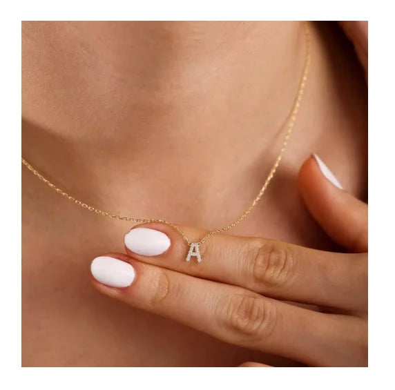Custom Stainless Steel Letter Necklace Dainty Heart Star Pendant Gift for Women