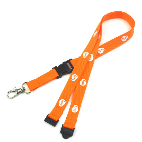 0.5 Inch Width Silk Print Lanyard with Snap Hook and Buckle