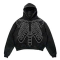KY Unisex Oversize Rhinestone Print Hoodie 100% Cotton Premium Quality High Anti-Wrinkle and Anti-Pilling