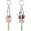 Hot Sale Small Macrame Plant Hanger Handmade Car Rear View Hanging Planter Cotton Rope for Car Home Decorations