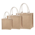 Eco-Friendly Cotton Linen and Jute Beach Bag with Pocket Custom Logo Reusable Promotional Gifts Bag with Canvas Hemp Material