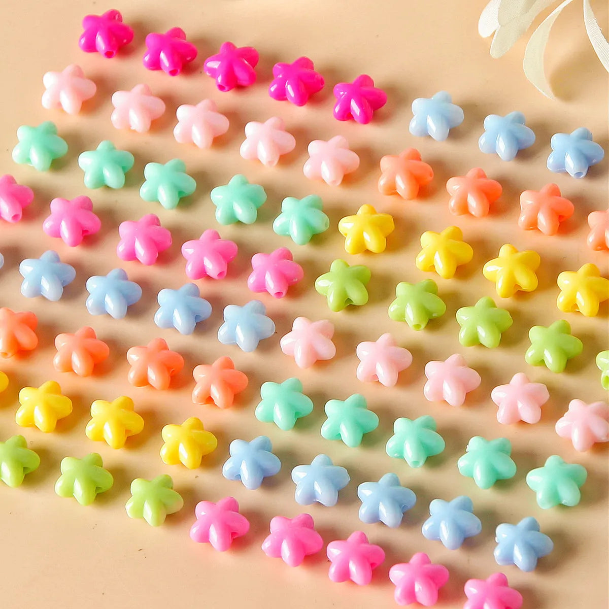 Mini 10*11mm Colorful Star Beaded Resin Loose Beads Charm for DIY Handmade Necklace Bracelet Earring Jewelry Accessories