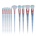 New Arrival 10-Piece Synthetic Hair Highlighter & Face Makeup Brush Set with Transparent Glitter Design-Wholesale