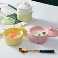 Mini Double Skin Cream Egg Bowl Small Ceramic Baking Pot for Souffle Pudding Desserts Oven Safe Stew Bowl for Parties