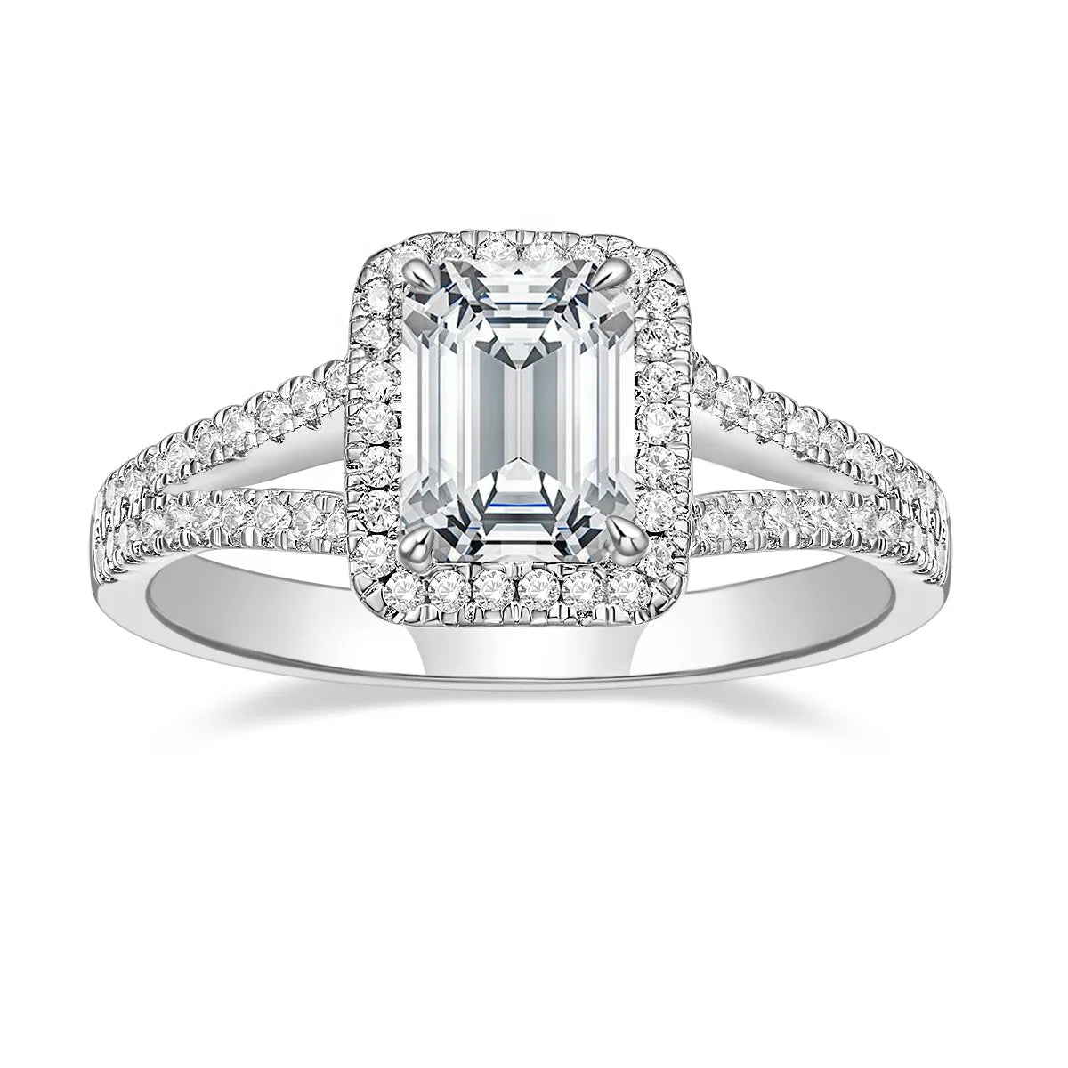 OAHLAN Trendy Fashion Jewelry 2CT Zircon Cut Classic Copper Rings Inlay Claw Setting Gold Plated Copper Women Engagement Wedding