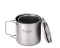 Wholesale Titanium Mug 650ml and 420ml Couple Set Camping Titanium Pot for Outdoor Bushcraft Camping Accessories