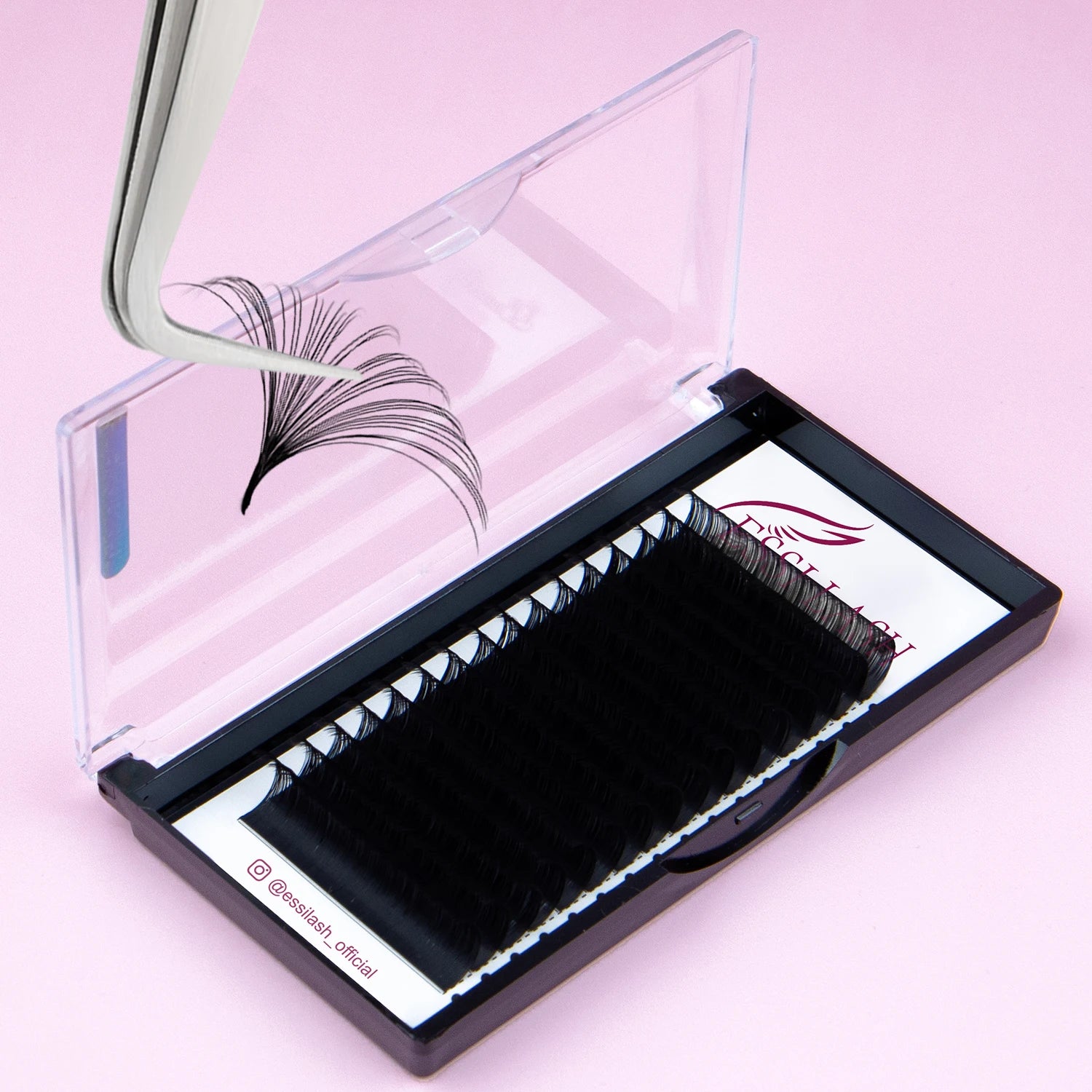 Handmade C/D 0.03 0.05 Premium Silk Volume Lash Extensions Custom Dark Matte Black  Cashmere Lashes Extension  Trays Wholesale
