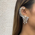 Tiktok Hot Sale Elegant Crystal Pearl Diamond Earrings Leaf Ear Cuffs Personality Ear Cuff Earrings for Women Girls Gift