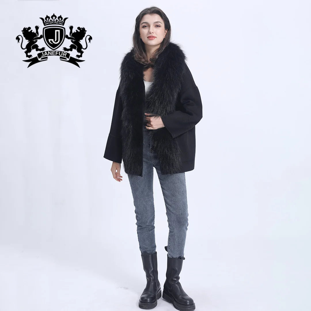 New Arrival Fall Winter Elegant Regular Style European Custom Made Wool Winter Coat Women