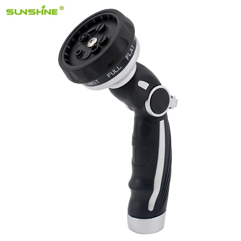 Sunshine Adjustable 9 Patterns Car Wash Hose Water Gun Sprayers Metal Nozzles for Garden Use