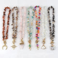 Fashion Bohemian Women Jewelry  Irregular Natural Stone Necklace Zircon Moon Star Shell Charm Choker Necklace
