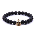 Hot Selling Women's Elastic Helmet and Micro Zircon Bead Bracelet Volcanic Stone Gladiator Men's Bracelet for Gifts