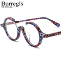 Borregls Acetate Glasses Frame Women 2025 New Brand Design Vintage Retro Round Eyeglasses Men Spectacle Optical Eyewear 19191