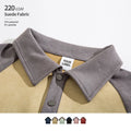 Suede 220 GSM High Quality 8% Spandex 92% Polyester Loose Style Metal Buttons Custom Logo Suede T Shirt Polo