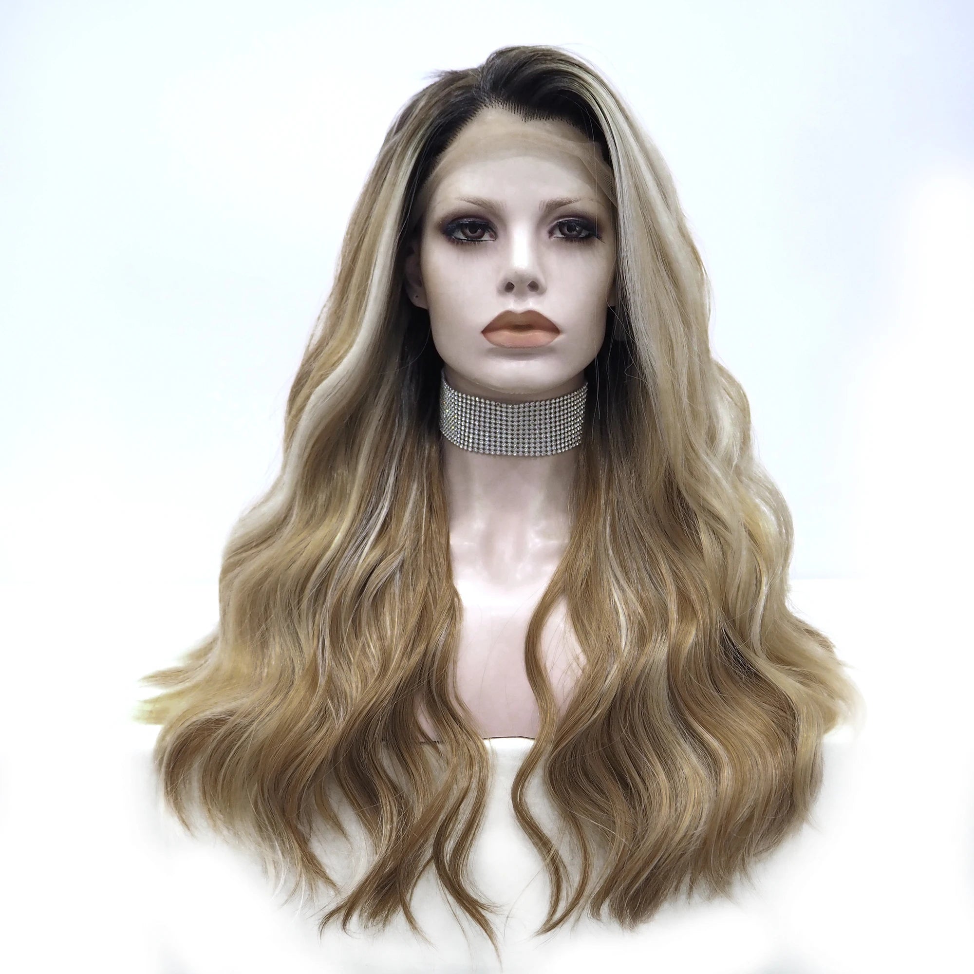 Celebrity Wig Cosplay Long Curl  Dyed Natural  Color Daily Life Wearing Matte  Fiber Synthetic Lace Front Wigs