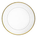 Eco-Friendly 13\" Clear Glass for Charger Plate with Gold Rim Round Circle Pattern Banquet Under Plate for Wedding Dinners