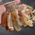 Creative Vintage Cartoon Horn Comb Key Ring 25mm Metal Plastic Alloy Hanging Keychain Oxhorn Comb Cute Pendant Gift