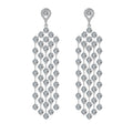Fashion Gold Plated 18K Jewelry Statement Earrings Women Zirconia Colorful Long Tassel Dangling Bridal Earrings