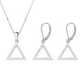 925 Fashion Exaggerated Geometric Triangle Pendant Necklace Earrings