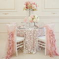 Hot Selling Luxury Fancy Milk Gauze Chair Sashes Elegant Ruffle Chiffon Ribbon for Wedding Decorative