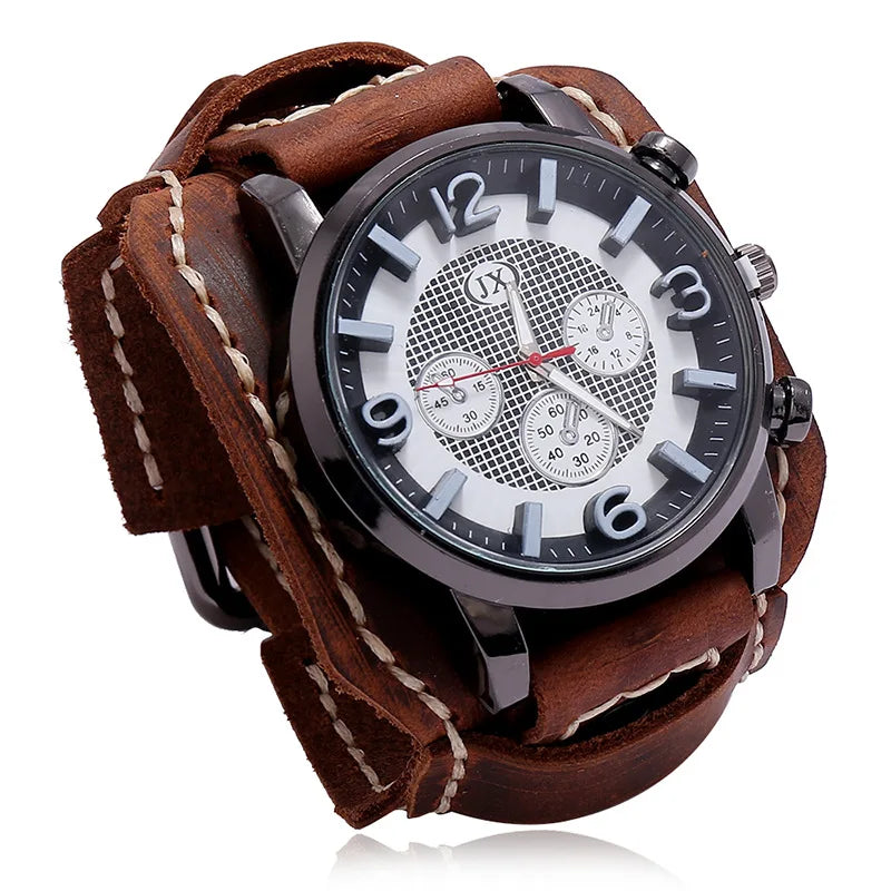 New Retro Watch Fashion Punk Stijl Mens Quartz Watch Five Colors Custom Quartz Watch for Men