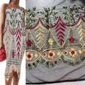 Gorgeous 3D Embroidered Tulle Lace Fabric With Multi-Color Flowers French Mesh Laces Fabrics