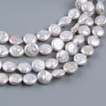 18cm 11-13mm a Wholesale Freshwater White Coin Pearls Strand for Jewelry Making