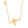 Titanium Steel 18K Gold Wave Curve Pendant Necklace Internet Celebrity Same Style Heart Electrocardiogram Clavicle Chain Women