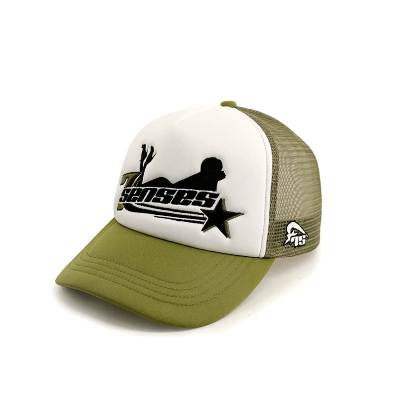 Factory Custom High Quality 5 Panel Embroidery Logo Foam Mesh Cap Trucker Hat