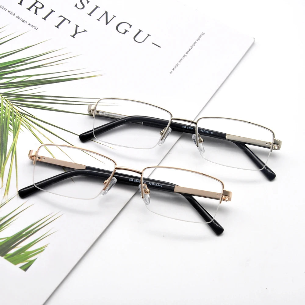 CE Unisex Classic Square Metal Optical Glasses Frames for Men and Women